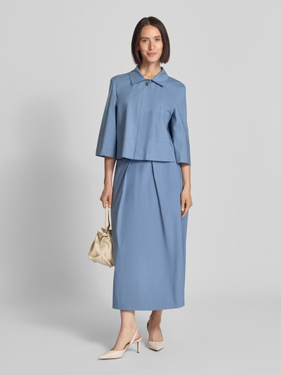 MORE Bluzka krótka z wpuszczanymi kieszeniami Jeansowy niebieski 1