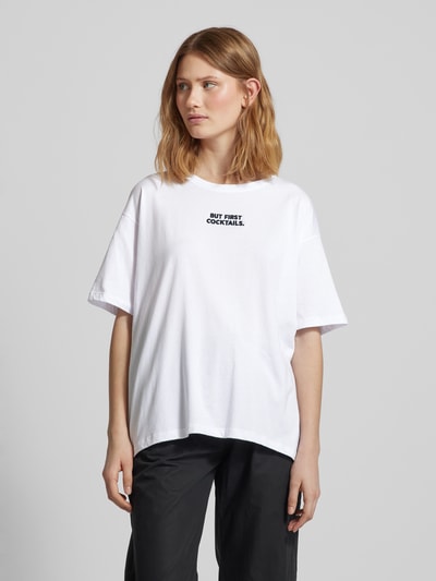 Smith and Soul Oversized T-shirt met sattementstitching Wit - 4