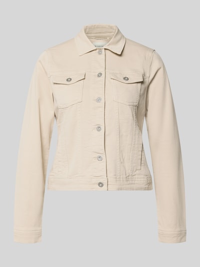 Produktfoto, Regular Fit Jeansjacke aus Baumwoll-Mix von Tom Tailor in Beige, Denim-Struktur, unifarben, Knopfleiste, Brust- und Eingrifftaschen