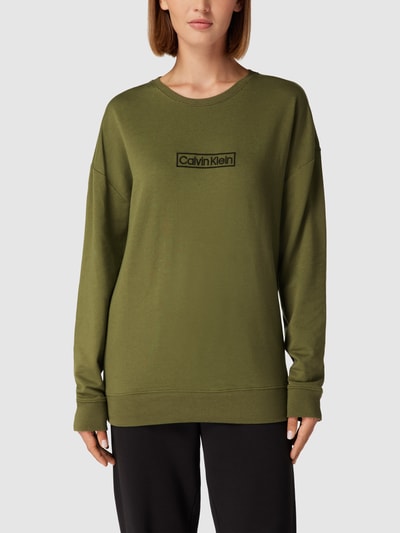 Calvin Klein Underwear Sweatshirt mit Label-Stitching Oliv 4