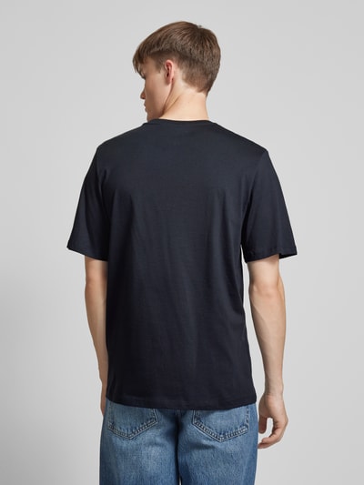 Jack & Jones T-shirt met labelprint, model 'ELOGO' Marineblauw - 5