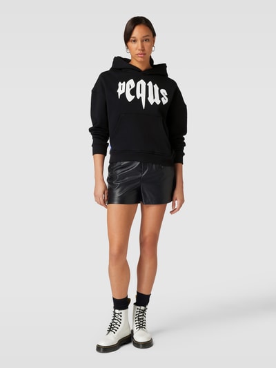 PEQUS Hoodie mit Label-Print Black 1