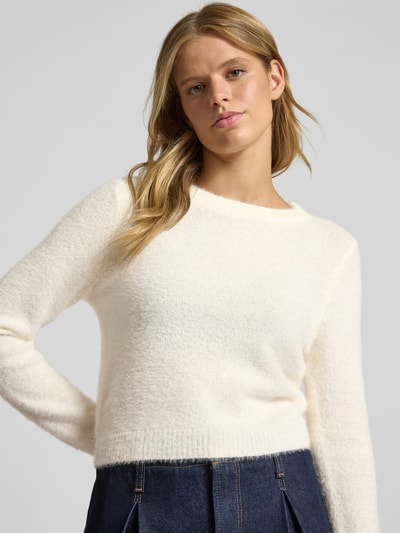 Only Regular Fit Strickpullover mit Rundhalsausschnitt Modell 'PETRA' Offwhite 3