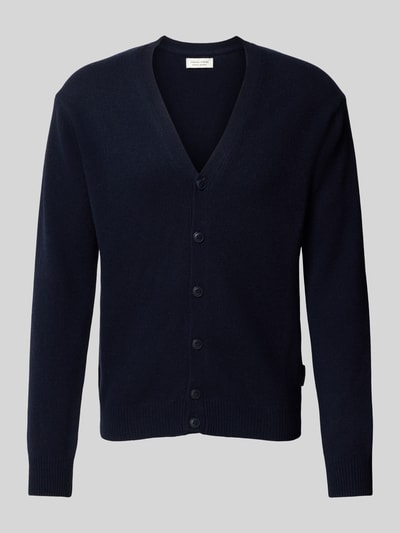 Casual Friday Gebreid jack met V-hals, model 'KARL' Marineblauw - 2