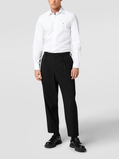 Tommy Hilfiger Tailored Business-Hemd mit Logo-Stitching Weiss 1