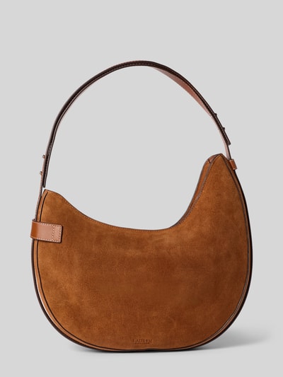 Lauren Ralph Lauren Handtas van echt runderleer met sierapplicatie Cognac - 4