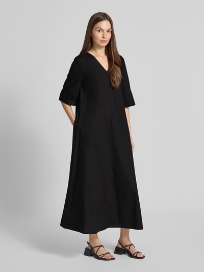 Christian Berg Woman Tunikakleid mit V-Ausschnitt und Eingrifftaschen Black 1