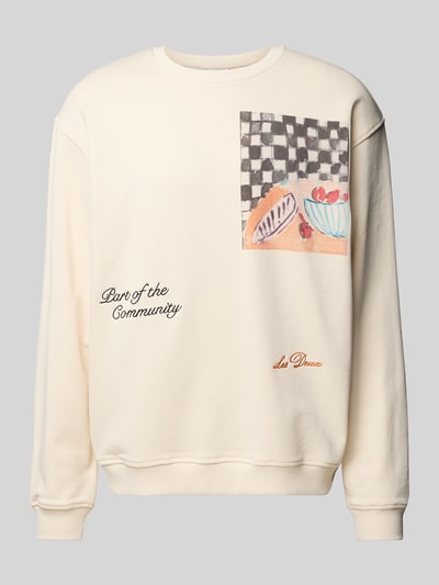 Les Deux Sweatshirt mit Motiv-Print Modell 'Cena' Offwhite 2