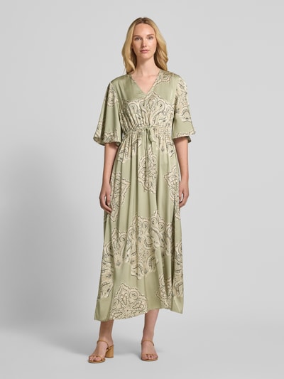 B.Young Midi-jurk met V-hals, model 'JANNIKE' Lindegroen - 4