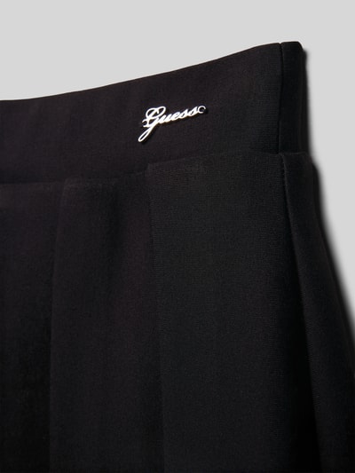 Guess Faltenrock aus Viskose-Mix mit Logo-Applikation Modell 'Milano' Black 2