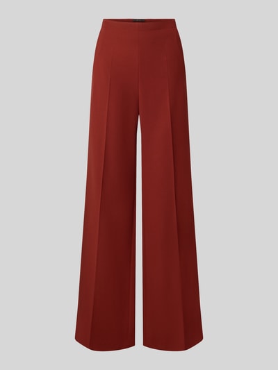 Productfoto, Slim Fit Hose mit Bügelfalten van windsor., roodbruin, rechte pijpen, zachte textuur, viscosemix, steekzakken, taillewijdte 37 cm, binnenbeenlengte 84 cm