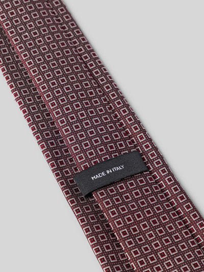 Produktfoto, Krawatte aus Seide-Mix mit Allover-Muster von BOSS, rot-weiße Quadrate, feine Textur, Herren Krawatte von BOSS