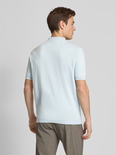 Fynch-Hatton Poloshirt mit kurzer Knopfleiste Hellblau 5