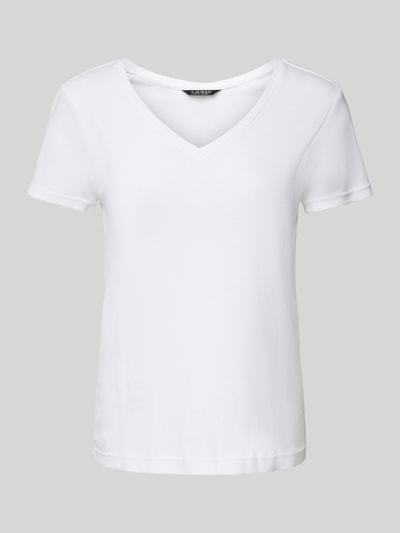 Lauren Ralph Lauren T-Shirt mit V-Ausschnitt Weiss 2