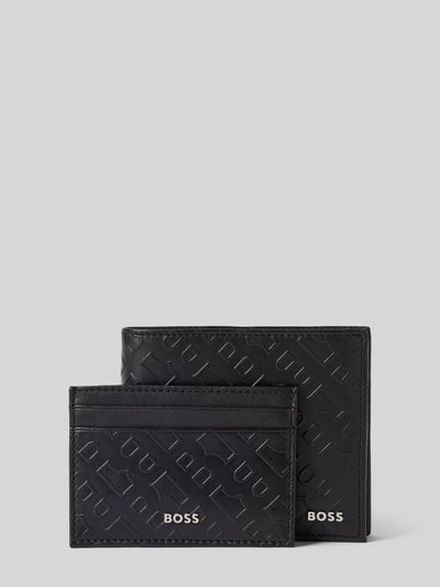 BOSS Lederportemonnaie mit Strukturmuster Modell 'Outline' Black 1