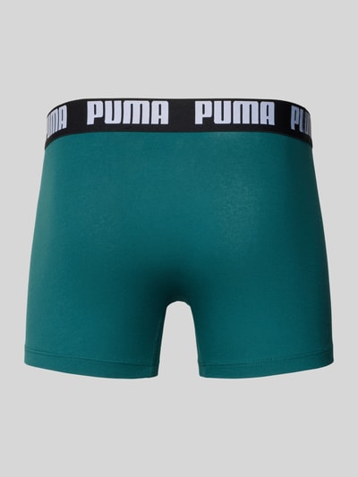 Produktfoto, Trunks aus Baumwoll-Mix im 2er-Pack von PUMA, elastischer Bund mit Label-Detail, zielony kolor, dopasowany krój