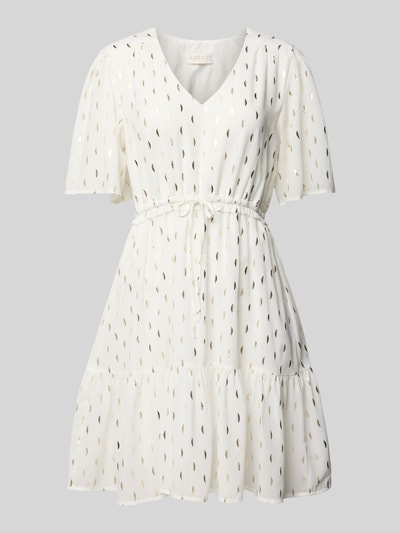 Apricot Knielanges Kleid mit V-Ausschnitt Offwhite 2