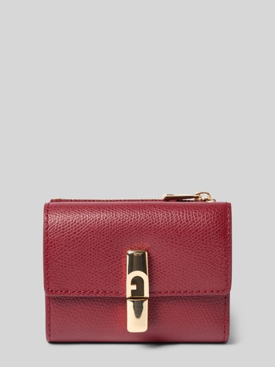 Produktfoto, Portemmonaie und Kartenetui im Set aus Leder Modell 'IRIDE' van FURLA met structuurpatroon, overslag, pinsluiting, muntvak met ritssluiting, kaartetui met steekvakken, echt leer, Dames