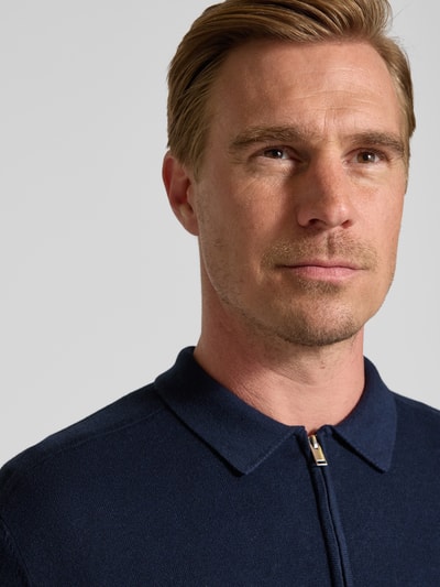 SELECTED HOMME Regular fit gebreide pullover van puur katoen, model 'BERG' Marineblauw gemêleerd - 3