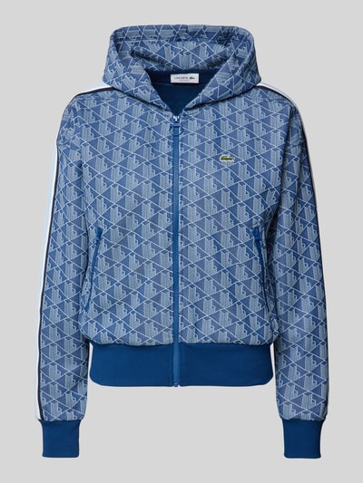 Lacoste Sport Sweatjack met capuchon, model 'Jacquard' Bleu - 2