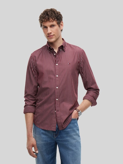 Tommy Hilfiger Body Fit Freizeithemd aus reiner Baumwolle Bordeaux 4
