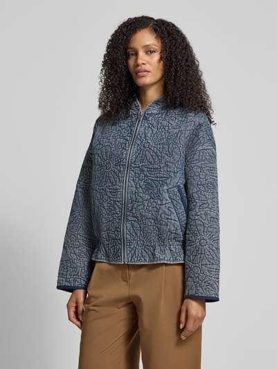 Jake*s Casual Jack met opstaande kraag en ritssluiting Blauw - 4