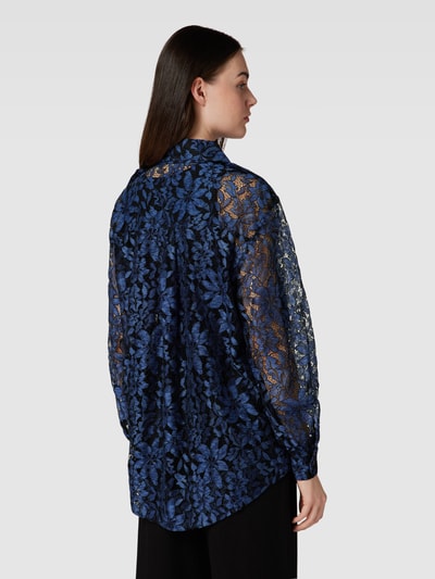 Copenhagen Muse Blouse met etskanteffect, model 'ALVA' Koningsblauw - 5