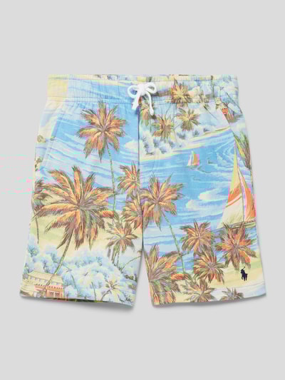 Polo Ralph Lauren Teens Szorty z dzianiny dresowej ze wzorem na całej powierzchni model ‘ATHLET’ Bleu 1