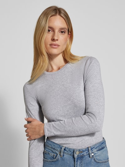 Zero Longsleeve met ronde hals Middengrijs gemêleerd - 3