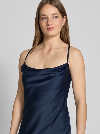 V.M. Abendkleid mit Wasserfall-Ausschnitt Marine 3