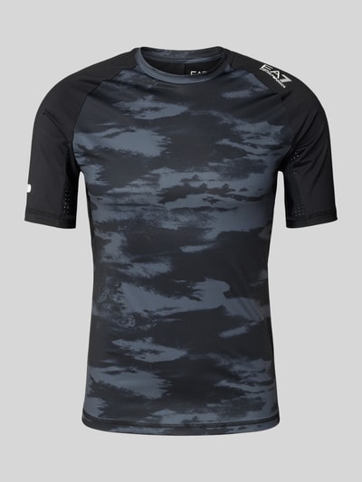 EA7 Emporio Armani T-Shirt mit Label-Print Modell 'VIGOR' Black 2