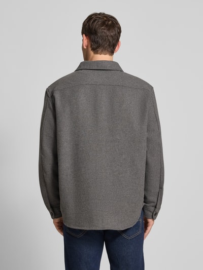 SELECTED HOMME Regular fit overhemdjack met wol, model 'LOSEPABLO' Donkergrijs - 5