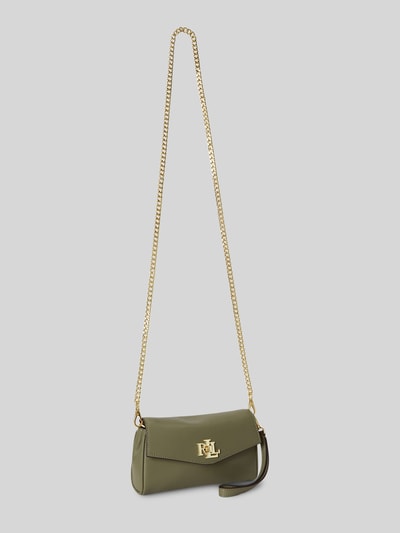 Lauren Ralph Lauren Torba na ramię z prawdziwej skóry z odpinanym łańcuszkiem do noszenia Limonkowy 3