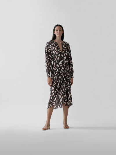 Iro Midikleid mit floralem Muster Schwarz 1