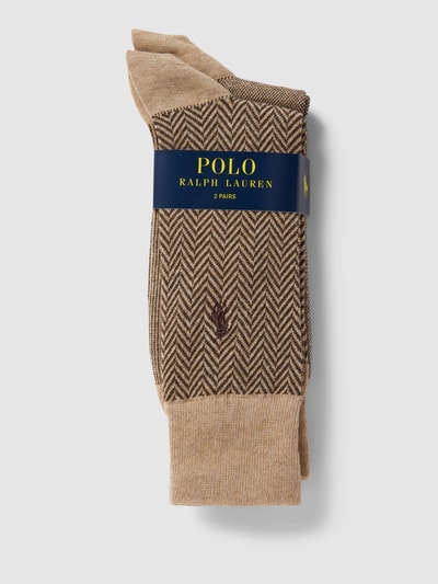 Polo Ralph Lauren Underwear Sokken met grafisch motief in een set van 2 paar Camel - 3