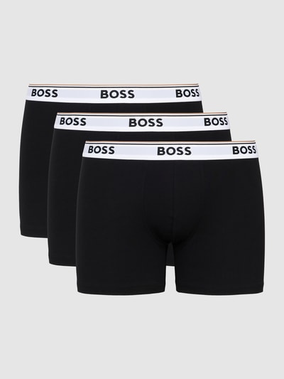 BOSS Boxershort met logo in band in een set van 3 stuks, model 'Power' Zwart - 2