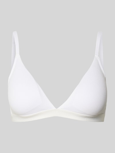 Produktfoto, Triangel-BH mit elastischem Logo-Bund von Jake*s Casual in Weiß, fein gerippter Modal-Mix, elastischer Bund, zarte Textur