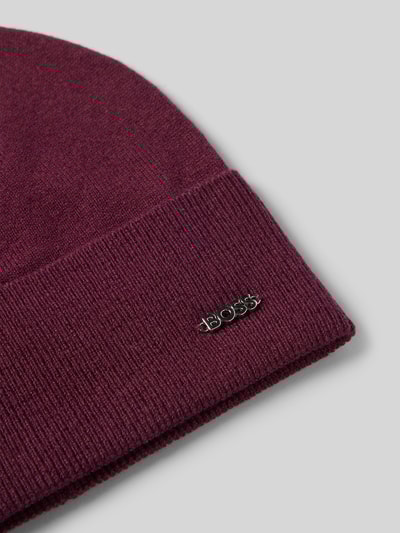 BOSS Beanie aus Schurwoll-Kaschmir-Mix Modell 'LARI' Bordeaux 2