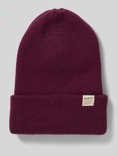 Barts Mütze mit Umschlag und Label-Detail Modell 'KINABALU' Aubergine 1