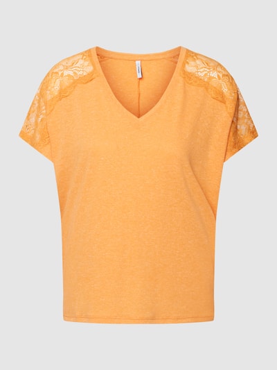 Only T-Shirt mit Spitze Modell 'AUGUSTA' Apricot 2