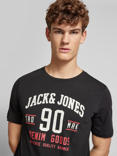 Jack & Jones T-Shirt mit Label-Print Modell 'ETHAN' im 3er-Pack Black 3