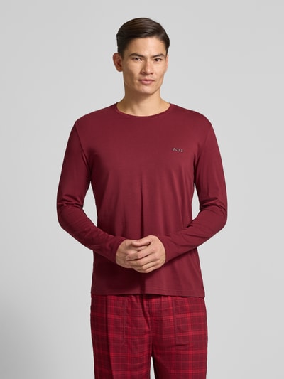 BOSS Regular Fit Langarmshirt aus Baumwoll-Mix Modell 'MIX&MATCH' Dunkelrot 4
