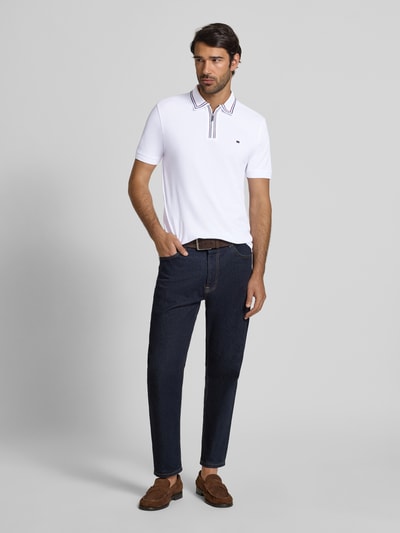 Christian Berg Men Regular Fit Poloshirt mit Reißverschluss Weiss 1