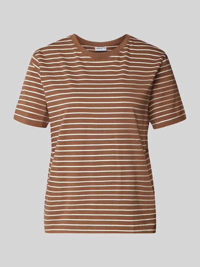 Jake*s Casual regular fit T-shirt van puur katoen Chocoladebruin - 2
