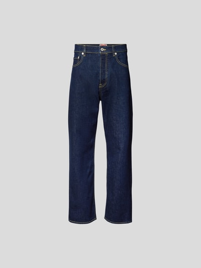 Kenzo Straight Fit Jeans mit Kontrastnähten Dunkelblau 2