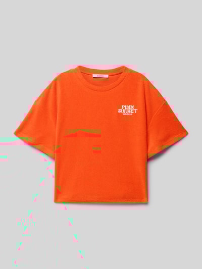 Garcia T-Shirt mit Statement-Print Orange 1