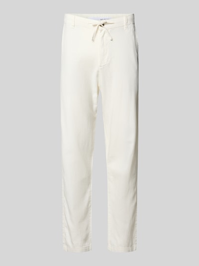Selected Homme Slim Fit Hose aus Baumwoll-Leinen-Mix Modell 'BRODY' Weiss 2