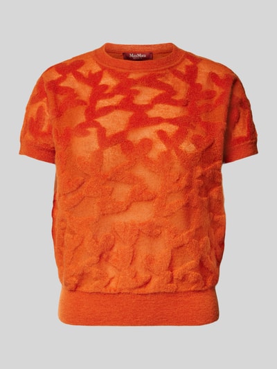 Max Mara Studio Gebreid shirt met structuurmotief, model 'PANTERA' Oranje - 2