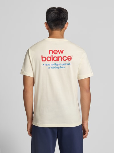 New Balance Regular Fit T-Shirt aus reiner Baumwolle Modell 'INTELLIGENT' Offwhite 5