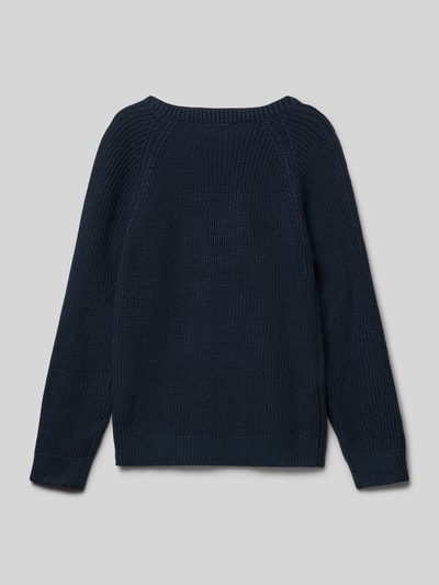 Mango Strickpullover mit gerippten Abschlüssen Modell 'lia' Marine 3